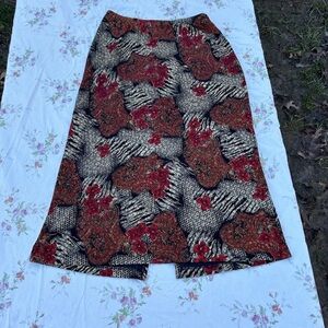 Notations‎ Skirt Petite Large Whimsy Fairy Y2k Floral Animal Print Gold Spring